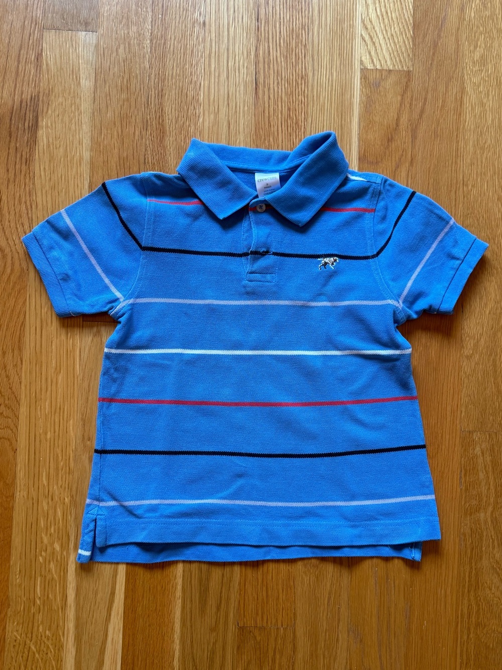 J.Crew Crewcuts Boys Striped Polo Shirt w/ Dog Embroidery